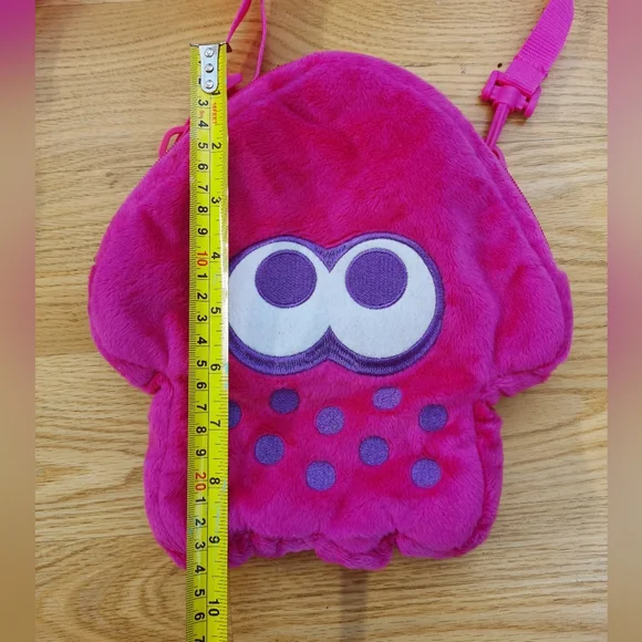 Nintendo Switch Splatoon 2 Hori Pink Squid Plush Pouch With Shoulder Strap - Picture 2 of 7